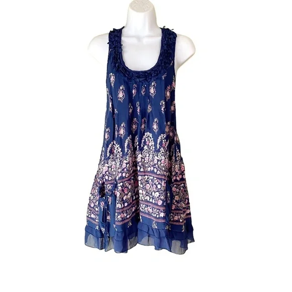 blue love island dress Believe In Love Embroidered Maxi Dress Blue main image 1
